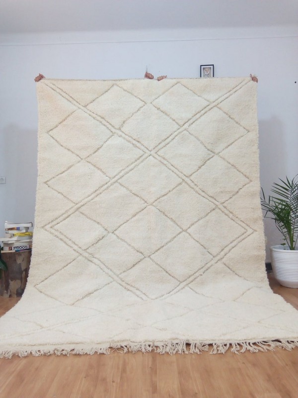 Moroccan Beni Ourain ٍStyle - Tribal Rug Berber - Hand Woven Wool - 296 X 206CM
