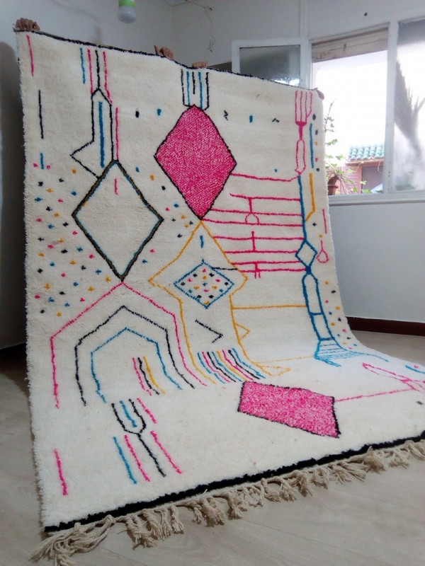 Berber rug - colored rug - handmade Moroccan Berber Carpet - 305x203 CM