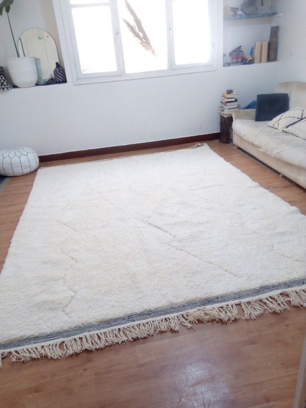 Moroccan Beni Ourain Tribal Rug Style  - Berber Design - Handmade with Wool - 310 X 232cm