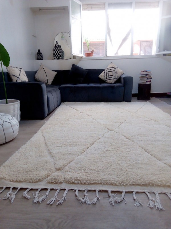 Berber Design - Scandinavian Style - moroccan carpet  - hand woven with Wool - 300 X 196cm