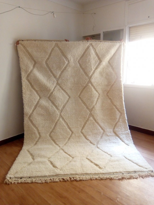 Modern Beni Ourain  Style  - Berber Rug - Tribal Rug - Nice Pile - Handwoven Wool - 297 X 204cm