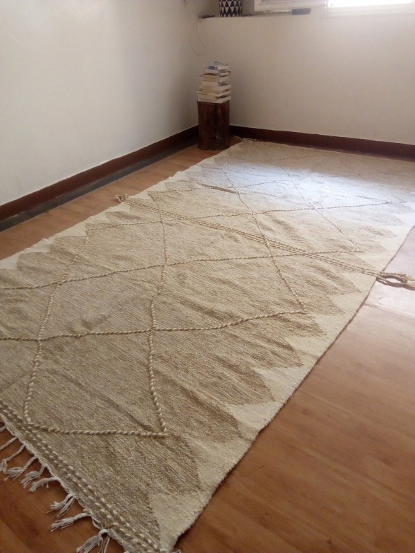 Large Brown Moroccan rug handmade - Moroccan carpet  325x185 CM, Hand Woven Zanafi Style