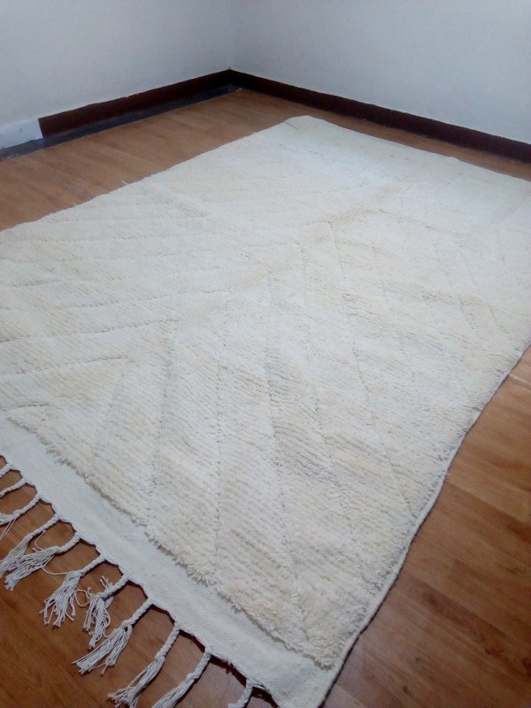Modern beni ourain style -  tree Uni Pattern - Moroccan rug - hand woven Wool - 290 X 198cm