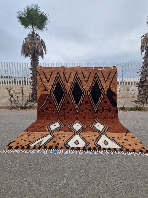 Moroccan Rug -  Inspired to brown - handmade carpet -  390 X 278cm