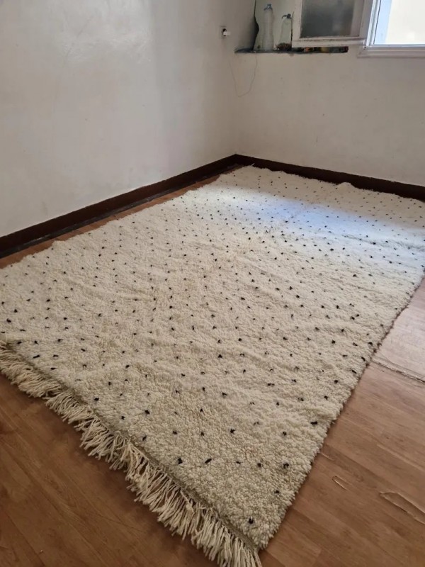 Moroccan ٌRug - Handmade Rug - Dots design -  Wool - 291 X 208cm