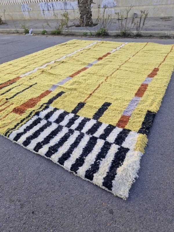 Big Moroccan rug - hand woven Full Wool Berber Rug - 456 X 356cm