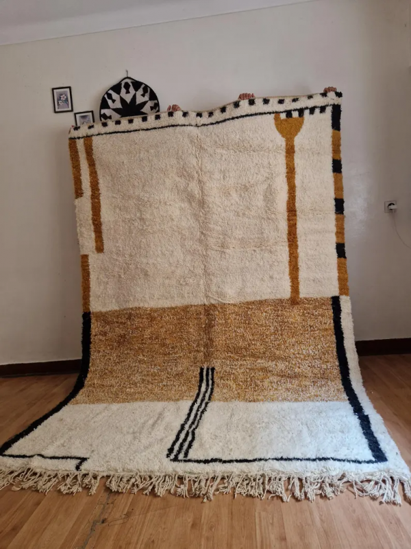  Moroccan Hand Woven Rug - Deep Brown Levels Design Carpet  - Wool - 300 X 203cm