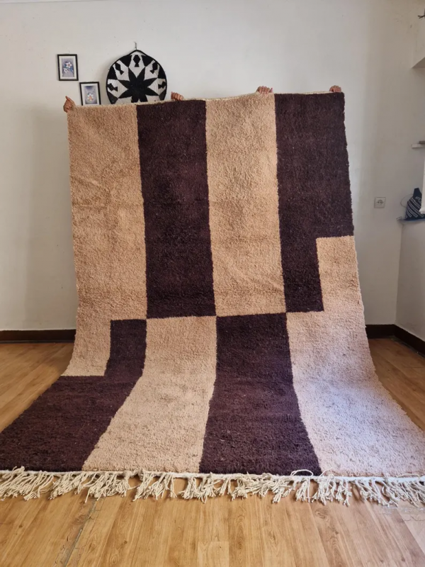 Moroccan rug - Brown Levels rug - handmade Berber Carpet - 300x200 CM