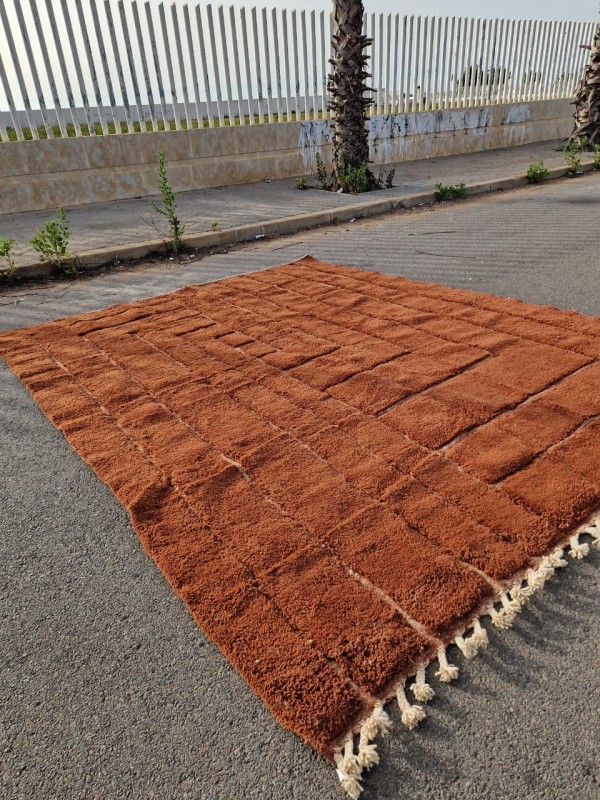 Moroccan Rug - Light brown - handmade carpet -  359 X 280cm