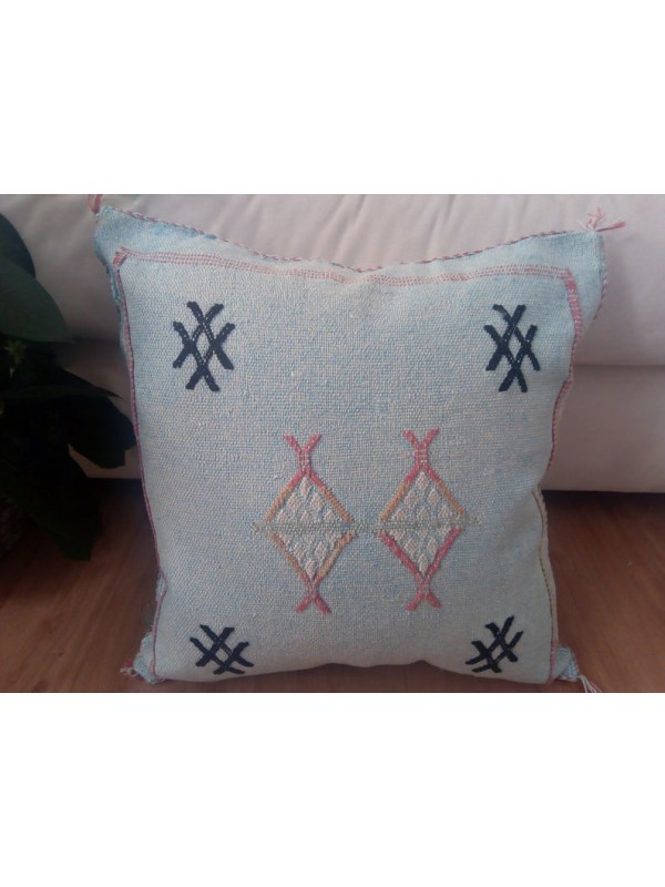 Cactus Sabra silk Moroccan sabra CACTUS Silk pillow - Blue Jeans cushion unstuffed