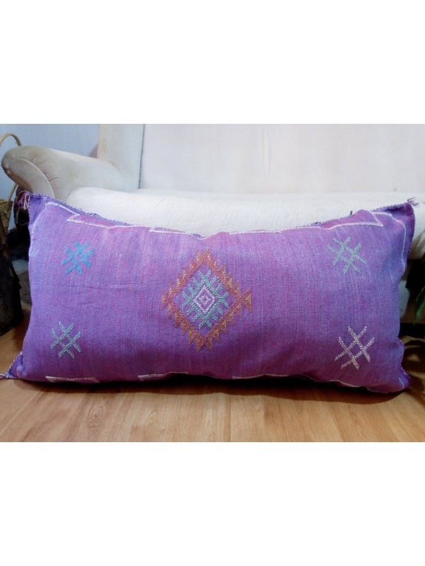 Sabra silk large Moroccan sabra CACTUS cushion - purple pillow - unstuffed