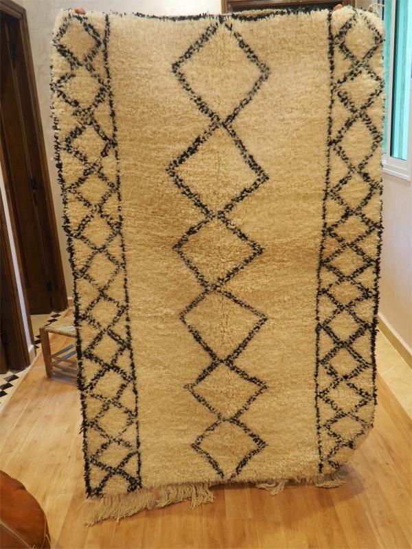 Moroccan Beni Ourain Natural Wool Rug- Carpet Teppich Tapis