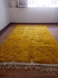 Moroccan hand woven yellow patterns rug - Beni Ourain Style-  Wool - 296 X 188cm approx