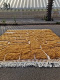 Moroccan Rug  - Brown and Yellow Levels Pattern -  handmade rug 300/296CM