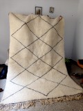 Berber Rug ٍStyle - Shaggy - Diamond pattern - Authentic rugs - Natural Wool - 340 X 210cm