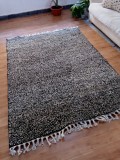 Moroccan Black touch hand woven rug -  Beni Ourain Style - Full Wool - 200 X 150cm