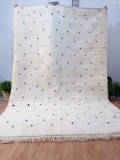 Beni Ourain Style - Hand Woven Wool Rug - Black Dots Carpet - Tribal Rug  - 300X200cm