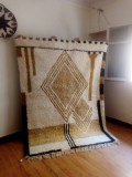  Moroccan Hand Woven Rug - Beni Ourain Woven Style - Camel Level Design Carpet  - Wool - 235 X 175cm