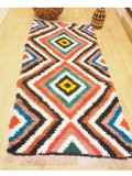 Vintage Moroccan Boucherouite (Boucheroute) Rug - Authentic rugs - Natural Wool - 210 X 97cm
