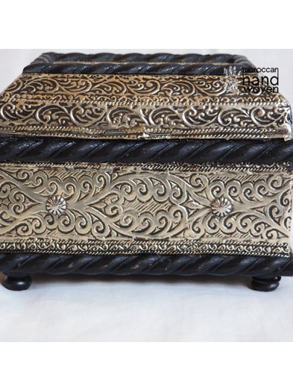 Moroccan Engraved embossed silver Box Chest