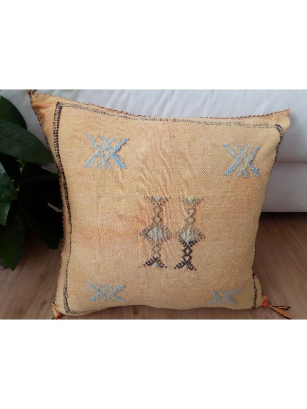 Cactus Sabra silk  Moroccan sabra CACTUS Silk pillow - Orange cushion unstuffed  - 50 X 49 CM
