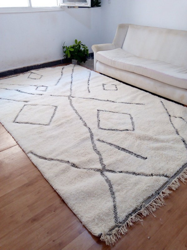 Moroccan Beni Ourain - Tribal Rug Style - Berber design - Full Wool  - 313 X 200cm