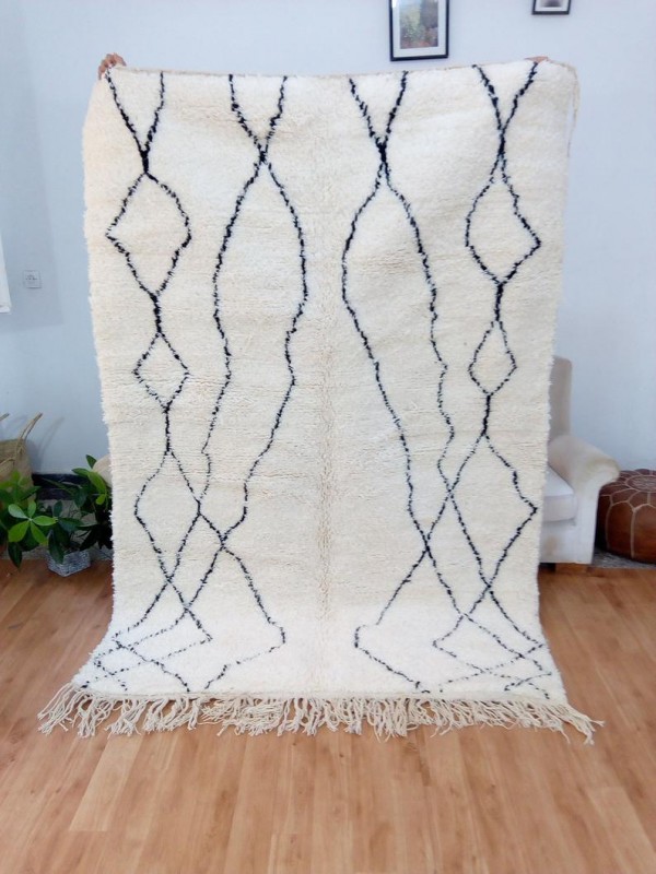 Berber Rug Fom Morocco - Style beni ourain - Art Design - Full Wool  - 235 X 157cm