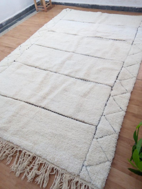 Large Berber Rug  - Style  Beni Ourain  - Shag Pile - Full Wool - 324 X 202cm