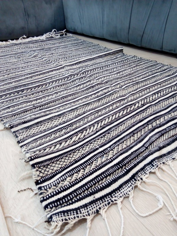 Moroccan zanafi rug berber style Hand Knotted - Full Wool - 160x110 CM