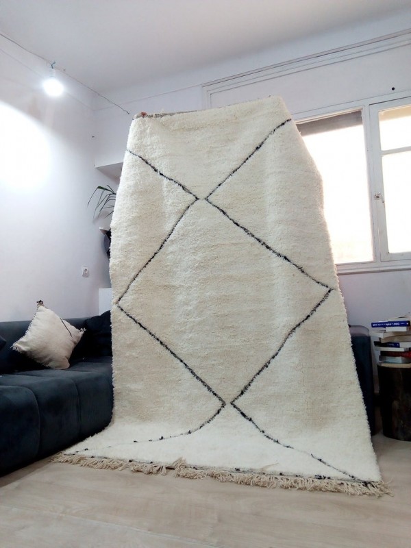 Berber Rug - Style Beni Ourain  - Art Design Pattern - Full Wool - 274 X 161cm