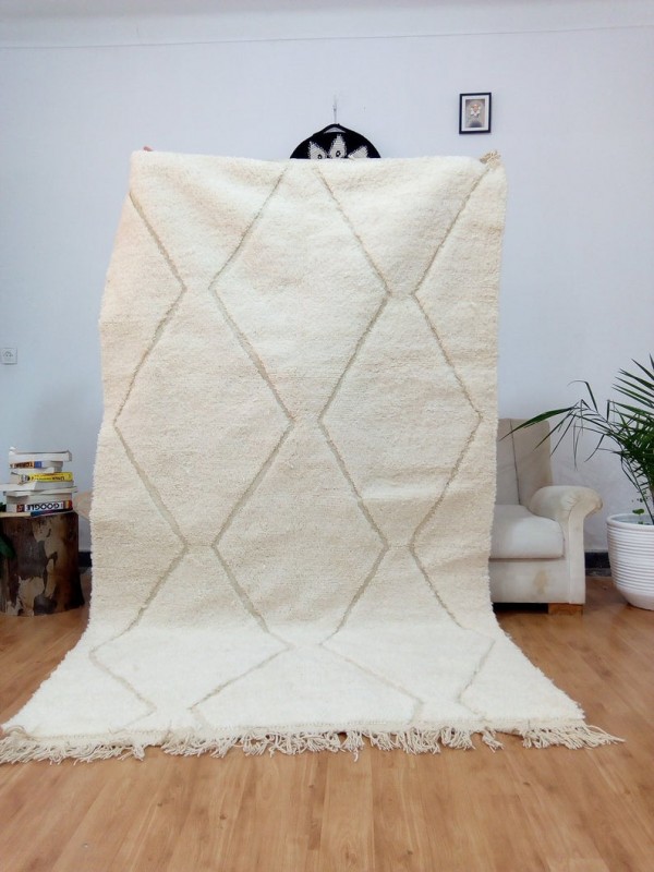 Modern Beni Ourain Style - Hand Woven Wool Rug - Uni Color Carpet - Tribal Rug  - 276X170cm
