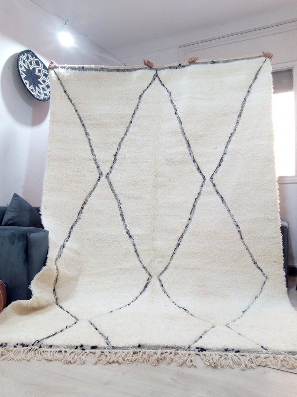 Beautiful Berber carpet - Beni Ourain Tribal Rug Style- Shag Pile - Wool - 300 X 200cm