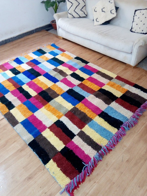 Berber rug - colored rug - handmade Moroccan Berber Carpet - 235x170 CM