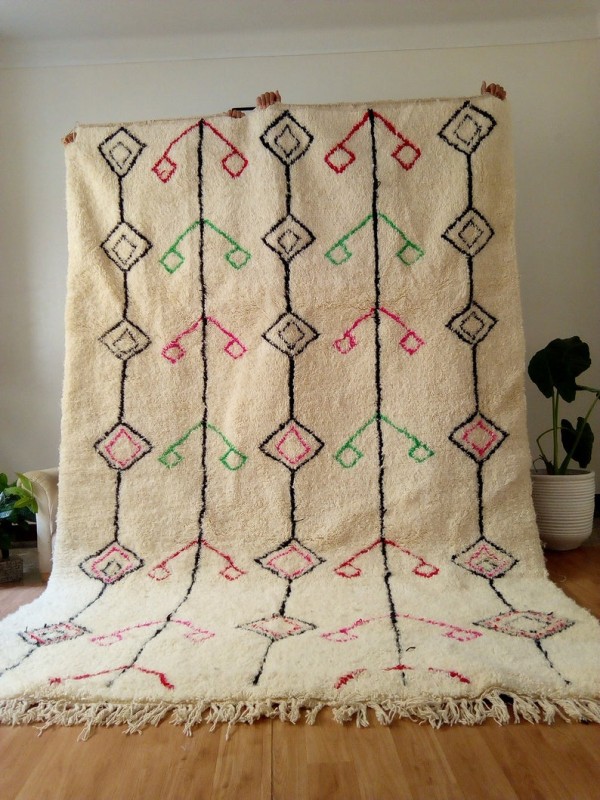 Berber rug - colored rug - handmade Moroccan Berber Carpet - 310x205 CM