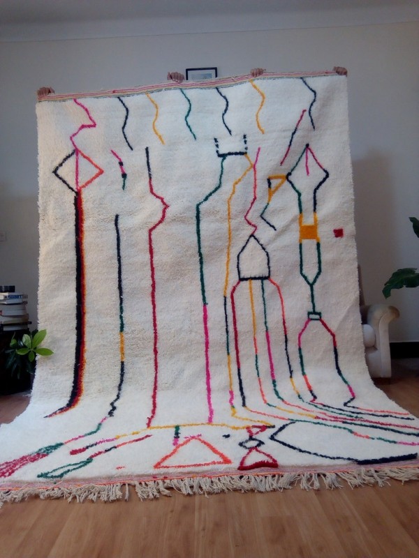 Berber rug - colored rug - handmade Moroccan Berber Carpet - 300x200 CM