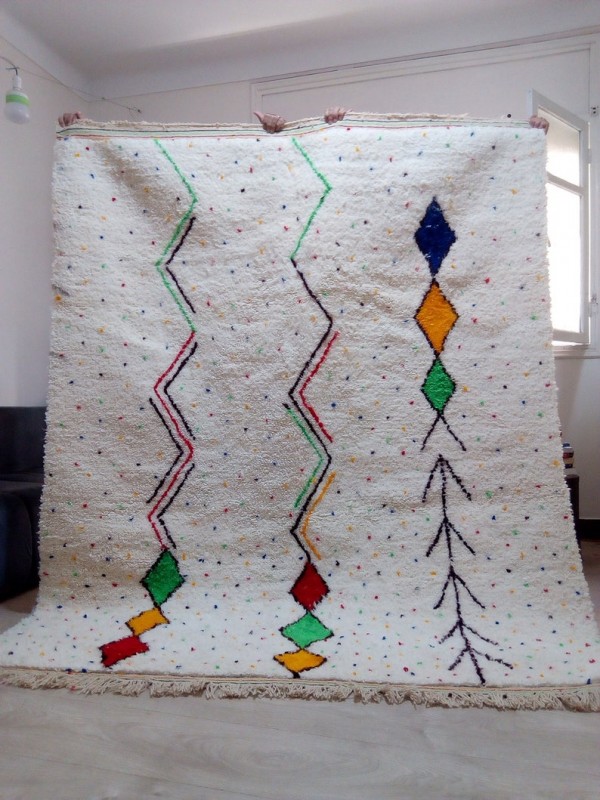 Azilal Style - Hand woven Moroccan Wool Rug - handmade Moroccan  Carpet - 235x190