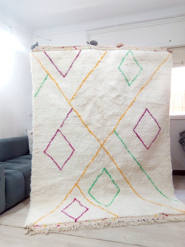 Berber rug - colored rug - handmade Moroccan Berber Carpet - 238x178 CM