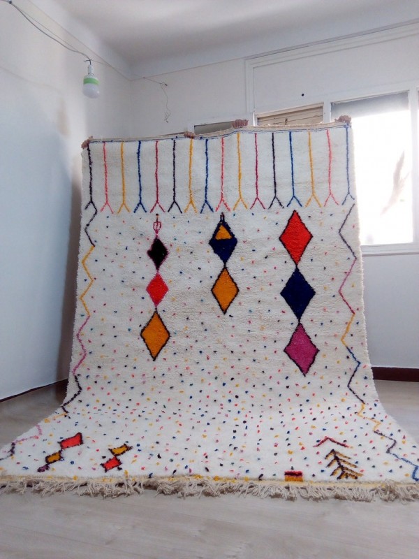 Azilal Style - Hand woven Moroccan Wool Rug - handmade Moroccan  Carpet - 295x200