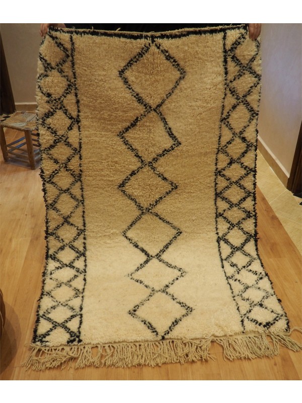Beni Ourain Rug Style Natural Wool - Beautiful Pattern - Tribal Rug - Full Wool - 310X197cm