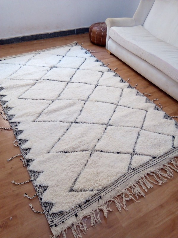 Moroccan Rug - Moroccan Berber carpet - Full Wool - Beni Ourain Style
