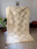 Moroccan Beni Ourain Style - Handmade carpet  - Tribal Rug - Shaggy - Full Wool - 255 X 155cm