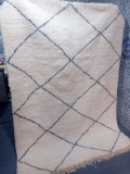Beni Ourain Rug - Full White - Shag Pile - Natural Wool - 224 X 160cm