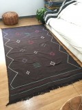 Brown sabra rug, Moroccan sabra carpet, silk Rug Moroccan Boho Moroccan Style rug Dark brown rug 