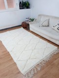 Beni Ourain Style - Hand Woven Wool Rug - Uni Faded Carpet - Tribal Rug  - 260X144cm