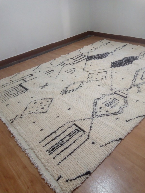 Berber Rug Fom Morocco - Style beni ourain - Art Design -  Wool carpet  - 292 X 197cm