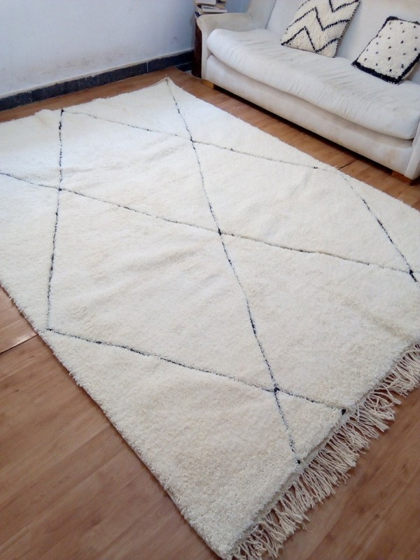 Moroccan Beni Ourain Style - Thick Design Rug - Nice Pile - Full Wool