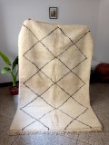 Beni Ourain Rug - Beautiful Design  - Shag Pile - Natural Wool - 266 X 172cm
