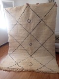 Moroccan  Beni Ourain Style - Berber Carpet - Tribal Rug - Shag Pile - Full Wool - 293 X 178cm