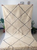 Moroccan Rug - Large Berber Rug - Natural Wool - Beni Ourain Carpet Style  - 310 X 205cm